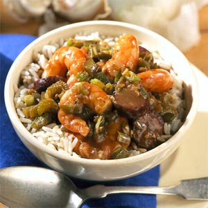 Sausage, Chicken, and Shrimp Gumbo