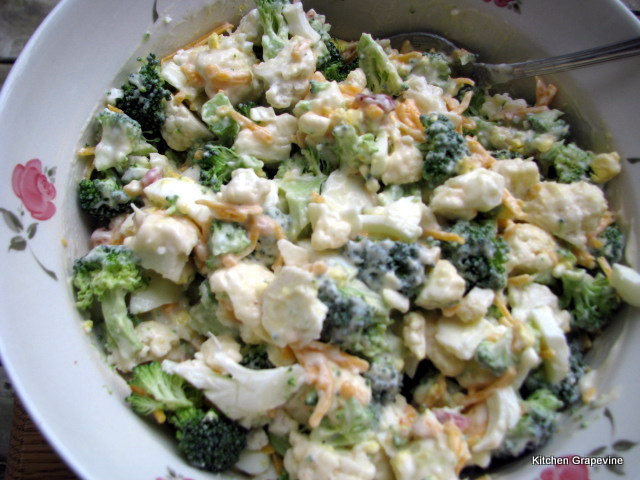 Creamy Broccoli and Cauliflower Salad with Poppy Seeds