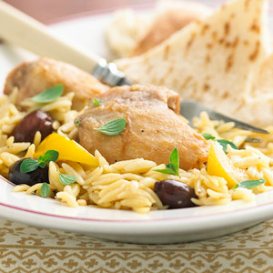 Lemon-Olive Chicken with Orzo
