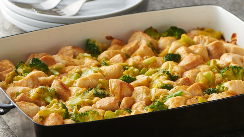 3-Ingredient Chicken and Broccoli Bubble-Up Bake